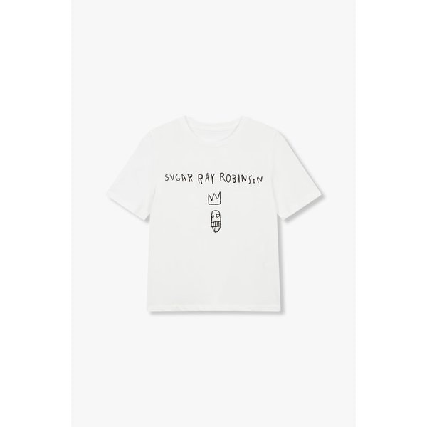 [BASQUIAT] 자수 피그먼트 티셔츠 7114240181401