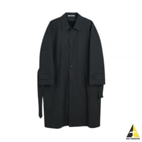 오라리 FINX HARD TWIST GABARDINE SOUTIEN COLLAR COAT (A22AC01FB BLACK CHAMBRAY)