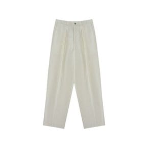 [Easy line] Gaberdine cotton 1Pleats banding chino (Ecru)