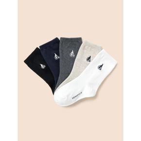 베이직 솔리드 양말 5PACK  화이트 BI68KTU021