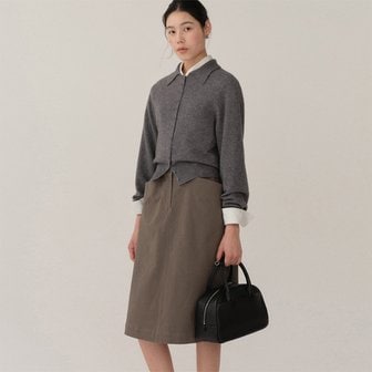 킨더살몬 FW24 Cashmere Cardigan Melange-Gray