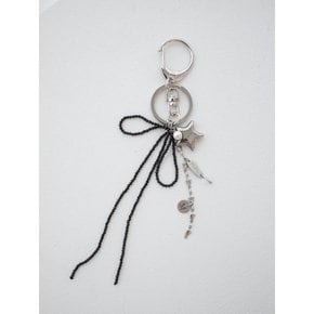 Black ribbon and star keyring