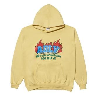 아크메드라비 FIRE LOGO HOODIE MUSTARD - 파이어 로고 후드