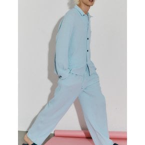 FRANKLY Unisex Pleats Sleep Set, SkyBlue