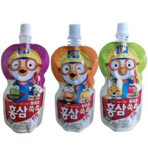 뽀로로 홍삼쏙쏙 3종 포도블루베리 2개 + 오렌지 2개 + 사과매실 2개 (총6개)