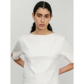 Boat Neck T-shirt-cream