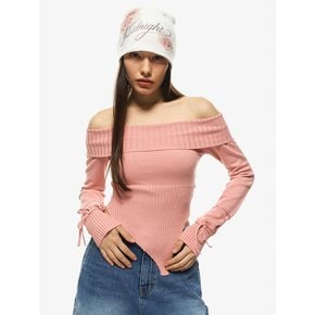 sp offshoulder knit (pink)