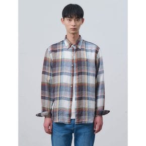 [24SS]리넨 마드라스 체크 셔츠  브라운 (BC4364C24D)