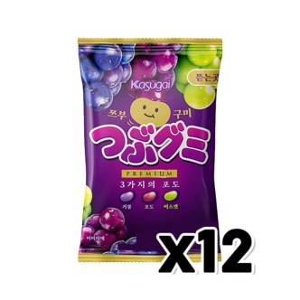  쯔부구미 3가지의 포도맛 젤리간식 55g x 12개