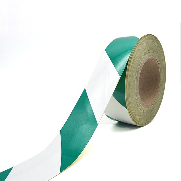 안전표시 일반 사선 반사테이프-백/녹 5cm x 45M/1R - SSG.COM