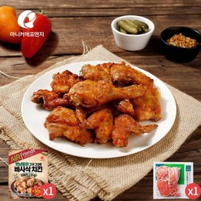 마니커에프앤지 바사삭치킨한마리 550g + 허브훈제오리 200g