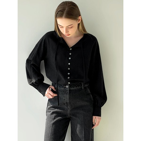타이 스트랩 퍼프 블라우스 VB59BLM104Z
