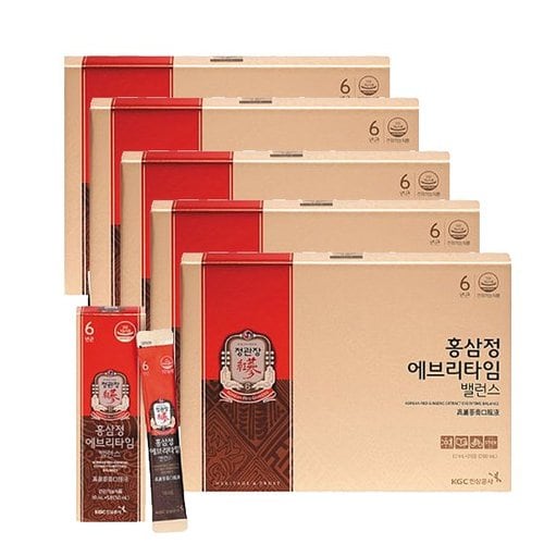 정관장 홍삼정 에브리타임 밸런스10ml20포 5개 쇼핑백