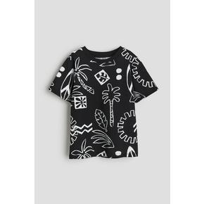 프린트 티셔츠 블랙/패턴 1216652016