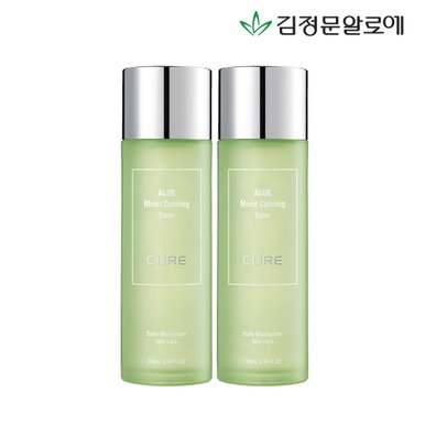 큐어 알로에 모이스트 카밍 토너 130ml 2개