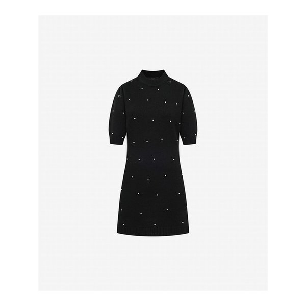 라운드넥 진주 장식 미니 원피스 (VMOCA2903)