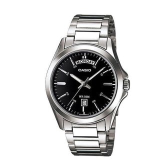  카시오 MTP-1370D-1A1 남성 라운드 아날로그 메탈 손목 시계