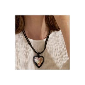 Big Black Heart Wood Necklace