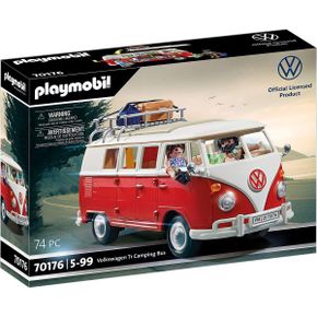 영국 플레이모빌 경찰차 경찰 Playmobil 70176 Volkswagen T1 Camping Bus Multicolor 51.5 x 38