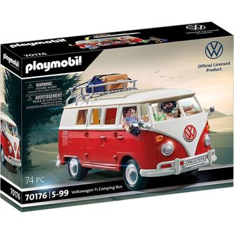  영국 플레이모빌 경찰차 경찰 Playmobil 70176 Volkswagen T1 Camping Bus Multicolor 51.5 x 38