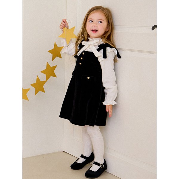 리본벨벳뷔스티에원피스