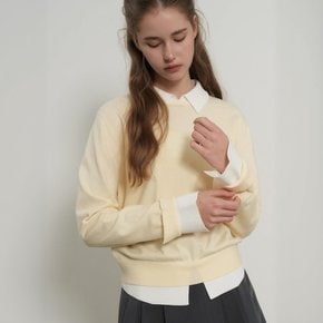 WOMAN 릴렉스드 카라 레이어드 풀오버 [BUTTER] / GF7LKP502
