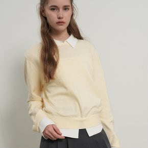 WOMAN 릴렉스드 카라 레이어드 풀오버 [BUTTER] / GF7LKP502
