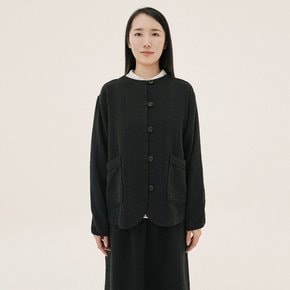 더블코튼 가디건 자켓 블랙 250813BK