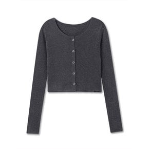 ANGORA WOOL BLEND CARDIGAN CHARCOAL