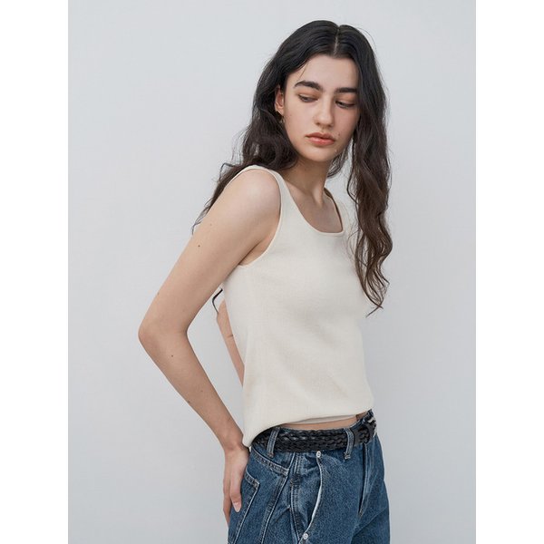 202508 SQUARE SLEVELESS T-SHIRT - IVORY