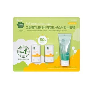 유한킴벌리 그린핑거 선스틱 15g X 2 + 수딩젤 100ml