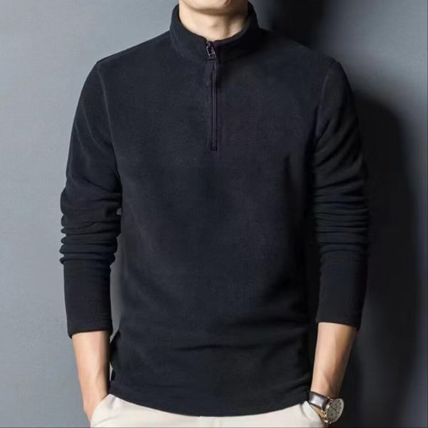 [옷자락] 남자 겨울 윈터 베이직 보온 반집업 후리스 티셔츠