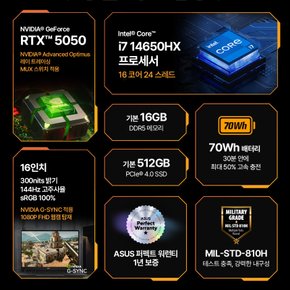 TUF F16 FX608JHI-TU235 INTEL I5-14450HX 512GB 16GB FreeDOS