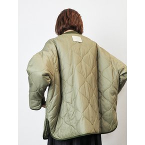 WAVE QUILTING OVERSIZE PADDED JACKET [KHAKI][BLACK]