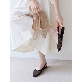 [단독]Marian 마리안 스틸레토 큐빅 메쉬 플랫슈즈_F129_3colors_1cm