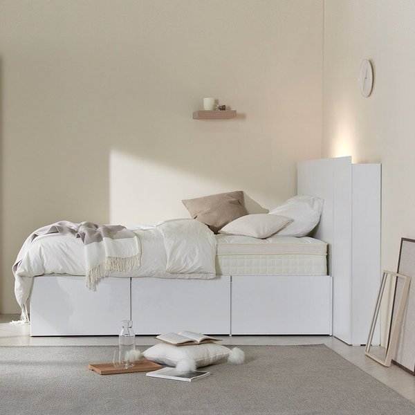 빅수납 서랍 LED 침대 SS (듀얼탑 29cm 매트리스)TR5207 (수도권무배)