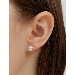 [진주귀걸이 2종 증정] Teardrop clear hoop earring