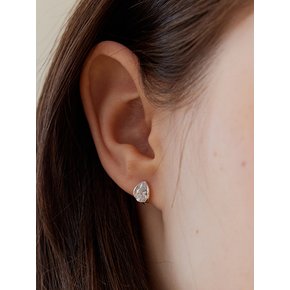 [진주귀걸이 2종 증정] Teardrop clear hoop earring