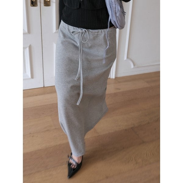 Daily Banding H-Line Long Skirt Gray