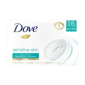 Dove 도브 뷰티 바 비누 센시티브 스킨 16개팩 총 1.70kg (캐나다 유니레버 표기산)