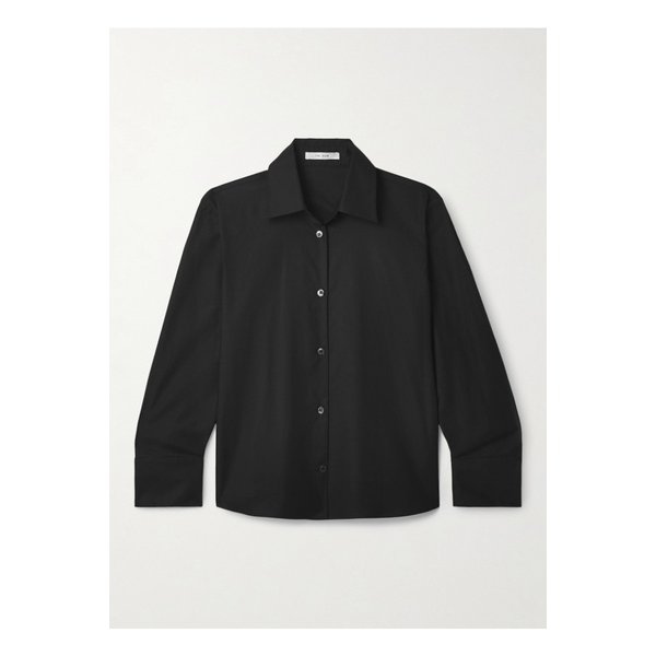 프루 코튼 혼방 포플린 셔츠 블랙 1647597340634645