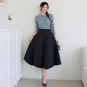 [최초가 79,900원][르포엠]카이엘 린넨 코튼 블렌드 플레어 스커트