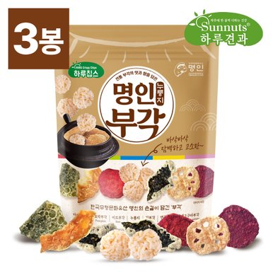 [빠삭칩]명인부각누룽지180gX3봉/부각,칩,원물간식,영양간식