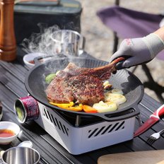 [비밀특가]통주물 인덕션겸용 멀티 그리들 32cm 캠핑 등산 낚시용 다용도 불판