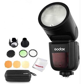 [Godox & Godox V1-C 2.4 G TTL 10 LED Canon [] 정규 대리 기적 마크] 플래시 스트로브 라운드