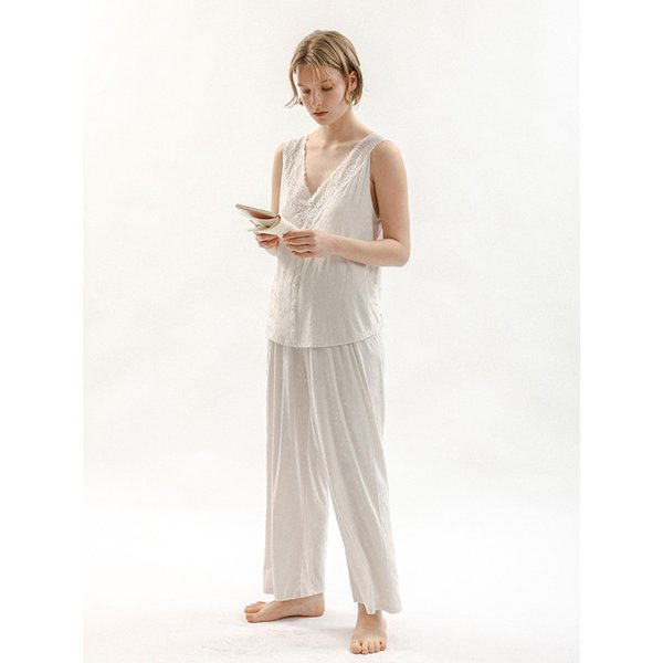 MJ_Floral lace pajama two-piece set_2color