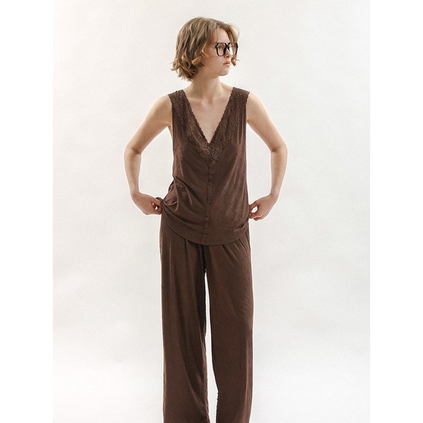 MJ_Floral lace pajama two-piece set_2color