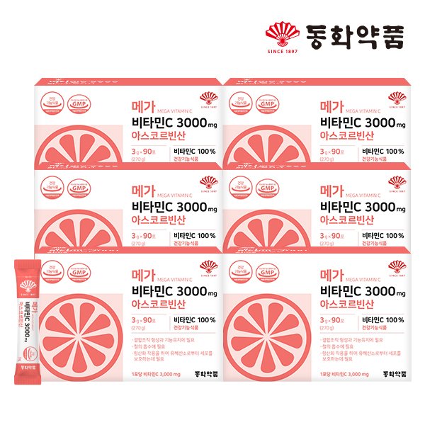 메가 비타민C 3000 mg 아스코르빈산 6박스 (540포)