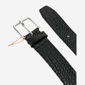 [해외배송] 더프랭키샵 크로크 엠보스드 레귤러 벨트 BEFS21177148 BLACK SILVER
