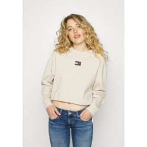 2956808 Tommy Hilfiger 토미 진 크롭 배지 드로스트 크루 - 맨투맨 스톤 베이지